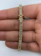14K Gold 4.5mm Tennis Diamond Baguette Bracelet 8 in - additional product view 3