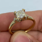 14K Gold Flower Diamond Engagement Ring - additional product view 2