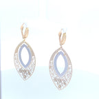 14K Gold Oval Hanging Earrings - additional product view 4