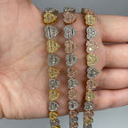 10K Gold 9mm Multi-Color Hearts Link Diamond Baguette Bracelet 6.5-7.5 - additional product view 2