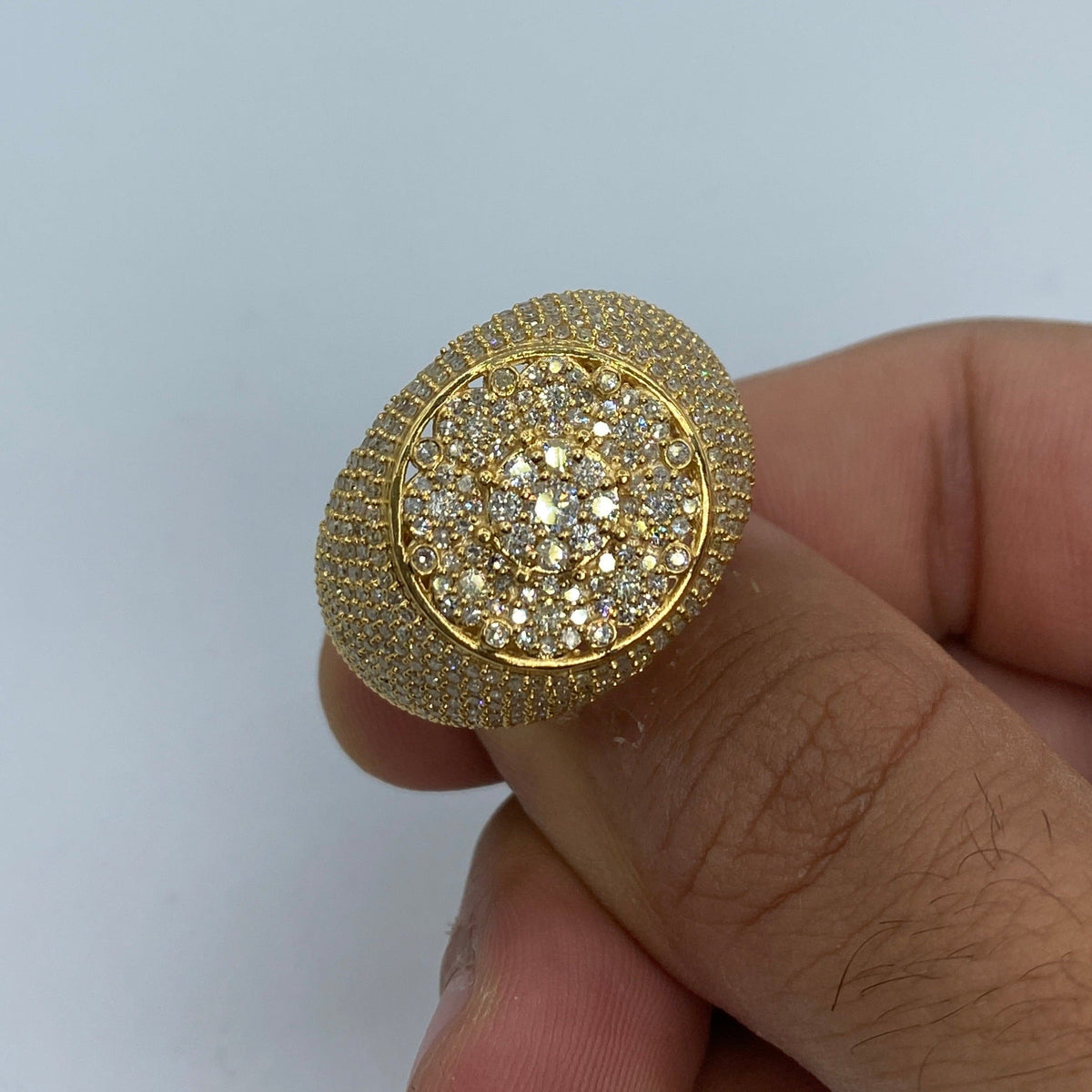 14K Gold Flower Diamond Dome Ring - additional product view 5