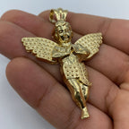 14K Gold Baby Angel Pendant 2.5 in - additional product view 6