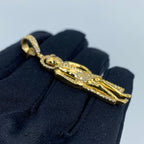 10K Gold Saint Lazarus Diamond Pendant 2.2 in - additional product view 3