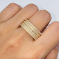 14K Gold Courage Diamond Baguette Stack Ring in yellow gold - close-up product photo