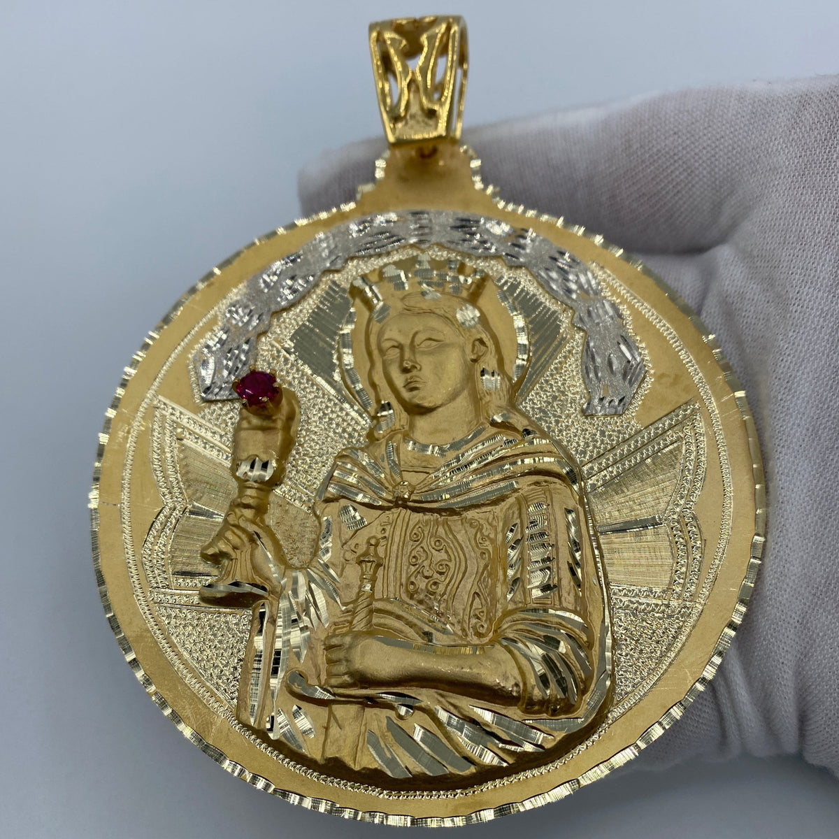 10K Gold Saint Barbara Pendant 4.5 in - additional product view 3