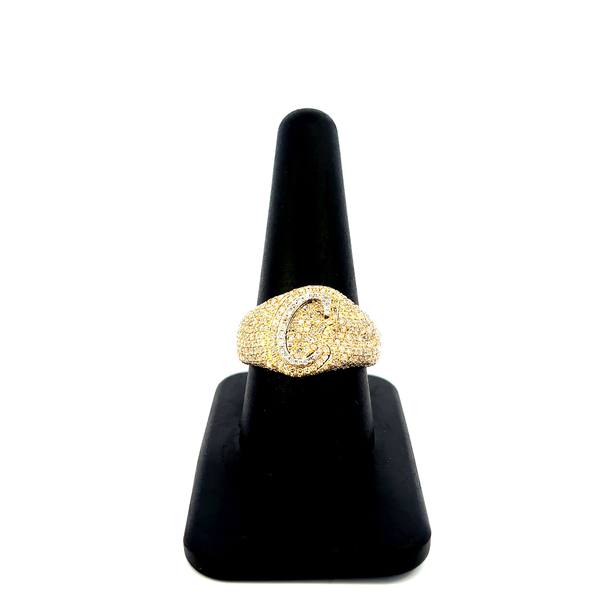 10K Gold Bubble Script Initial Diamond Ring - additional product view 24