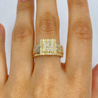 10K Gold Lovely Diamond Baguette Ring in yellow gold - close-up product photo