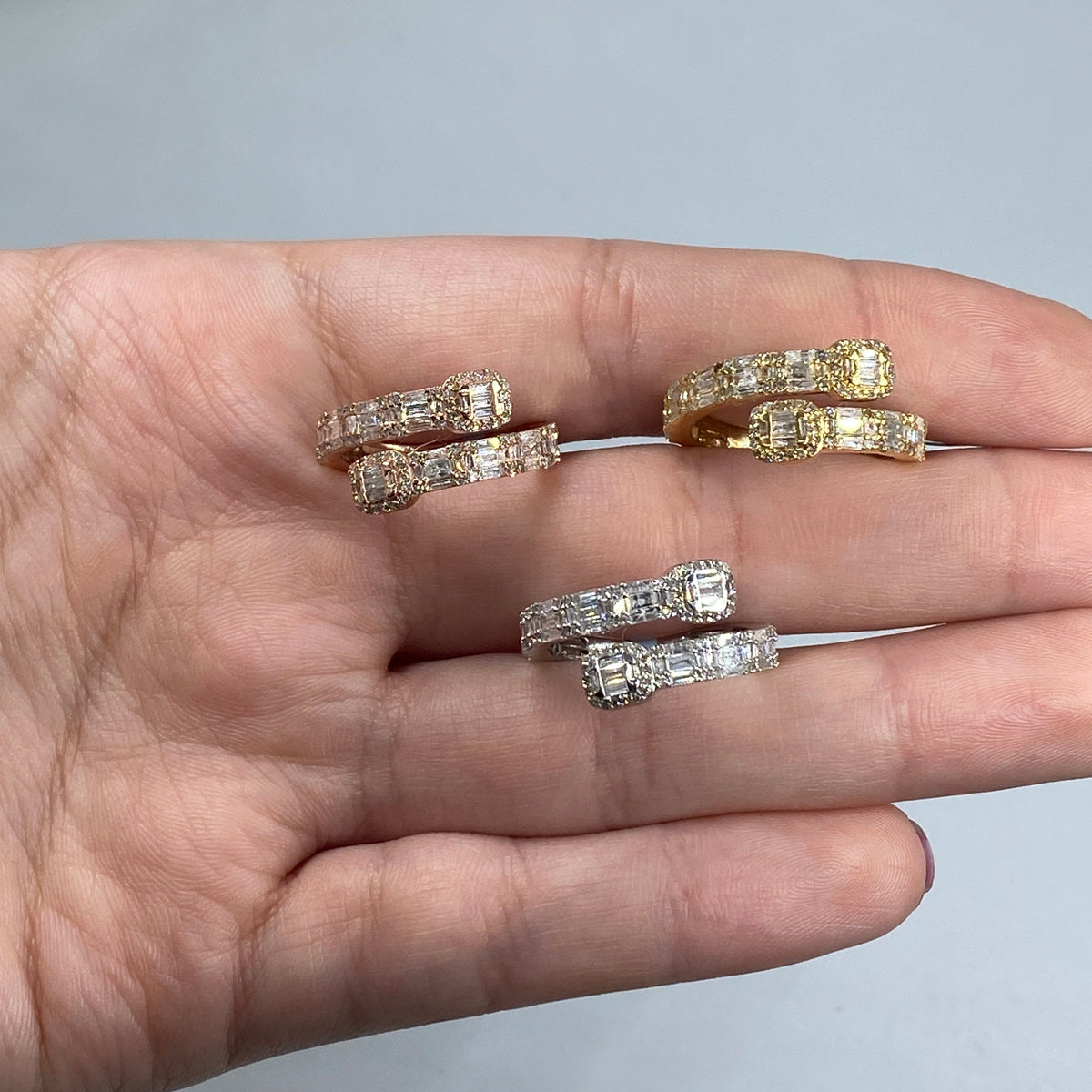 14K Gold Regal Bangle Diamond Baguette Ring - additional product view 3
