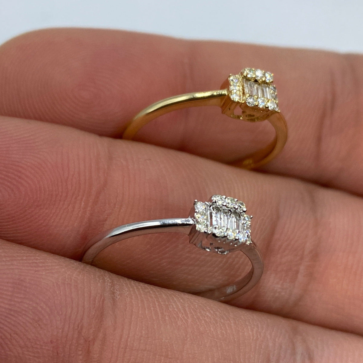 14K Gold Minimal Diamond Baguette Engagement Ring - additional product view 6
