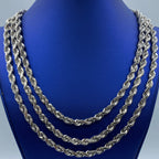 10K 7.5mm Rope Chain in White Gold 20–24 in - additional product view 2