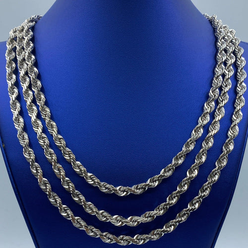 10K 7.5mm Rope Chain in White Gold 20–24 in - additional product view 2