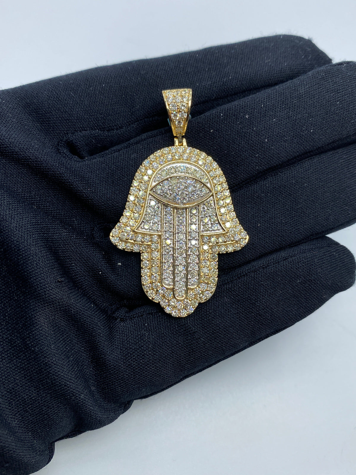 14K Gold Hamsa Diamond Pendant - additional product view 2
