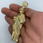 14K Gold Saint Jude CZ Pendant - additional product view 3