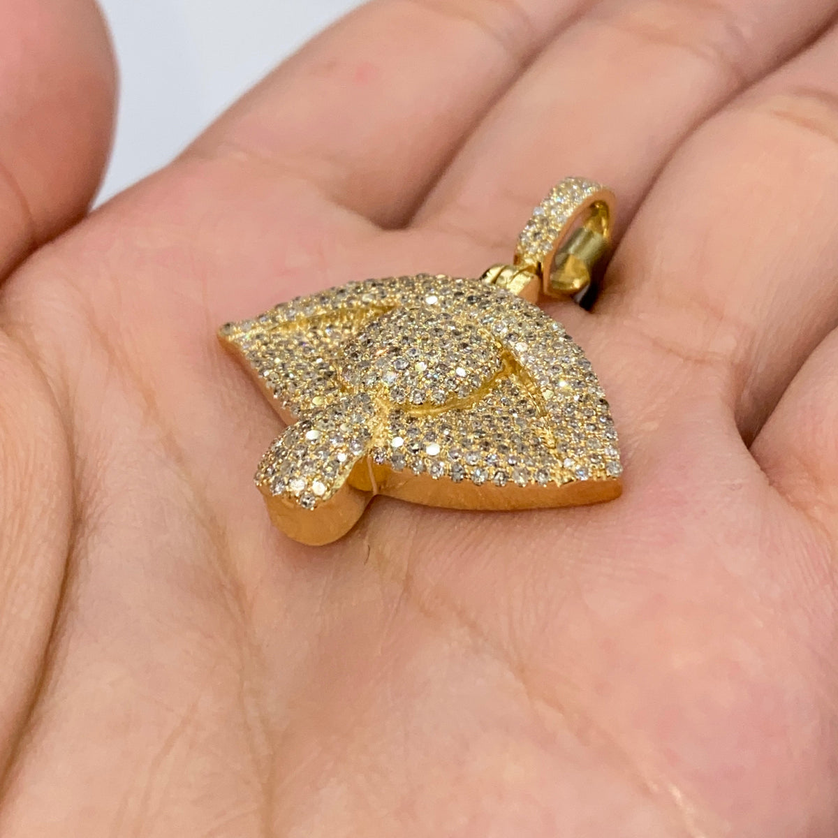 10K Gold Eye Teardrop Diamond Pendant - additional product view 4