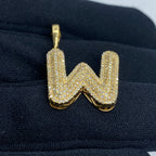 Initial W Bubble Diamond Pendant - additional product view 4