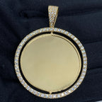 14K Gold Spinning Circle Picture Photo CZ Pendant - additional product view 2