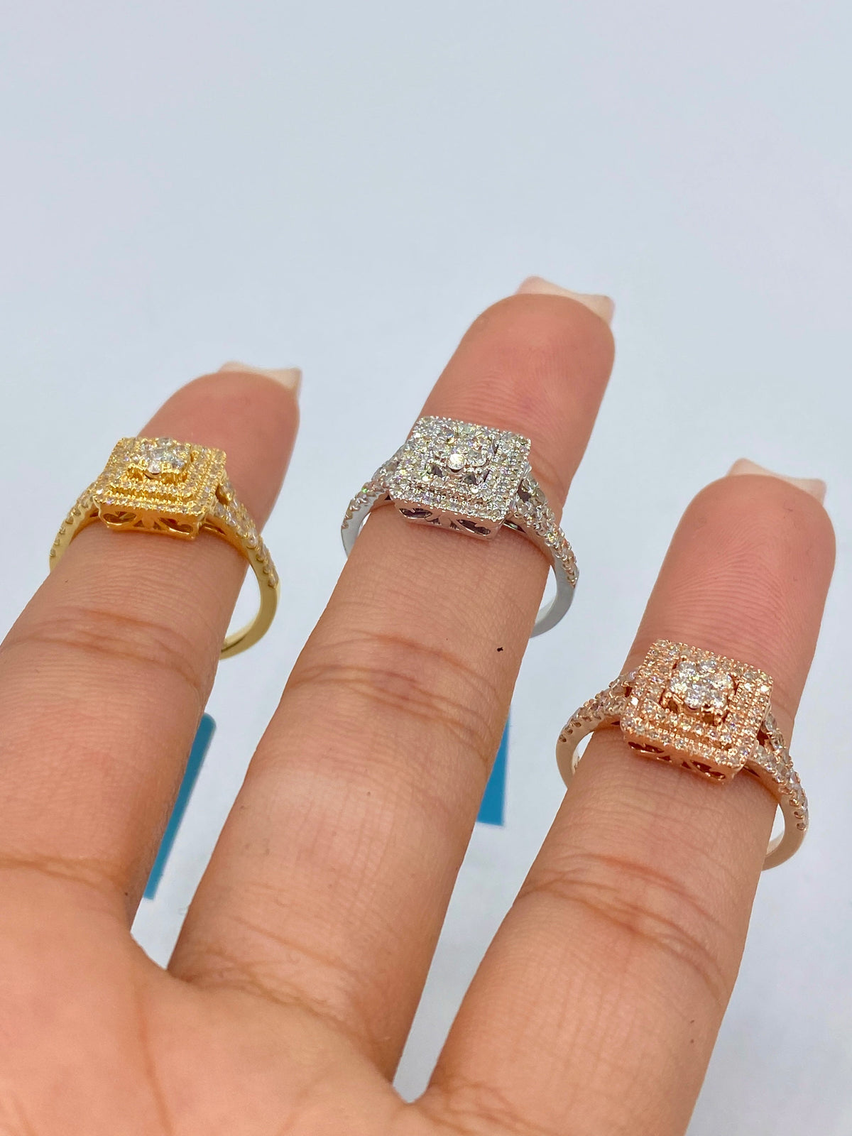 Square Diamond Engagement Ring - additional product view 3