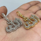 10K Gold 3D Allah Diamond Pendant - additional product view 3
