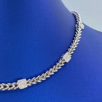 18K Gold 6.3mm Box Cuban Diamond Chain 16 in - additional product view 3