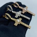 10K Gold Cross Diamond Baguette Pendant - additional product view 6