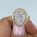 14K Gold Vanity Oval Halo Diamond Ring - additional product view 3