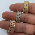 10K Gold Double Cuban Link Diamond Ring - additional product view 3