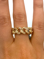 14K Gold & Diamonds Eternity Cuban Ring - additional product view 5