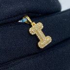 14K Gold Initial I Bubble Diamond Pendant - additional product view 3