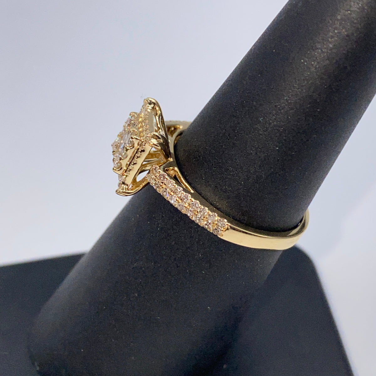 14K Gold Tina Square Halo Diamond Ring - additional product view 7