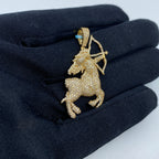 14K Gold Sagittarius Diamond Pendant 3.6 Ct - additional product view 3