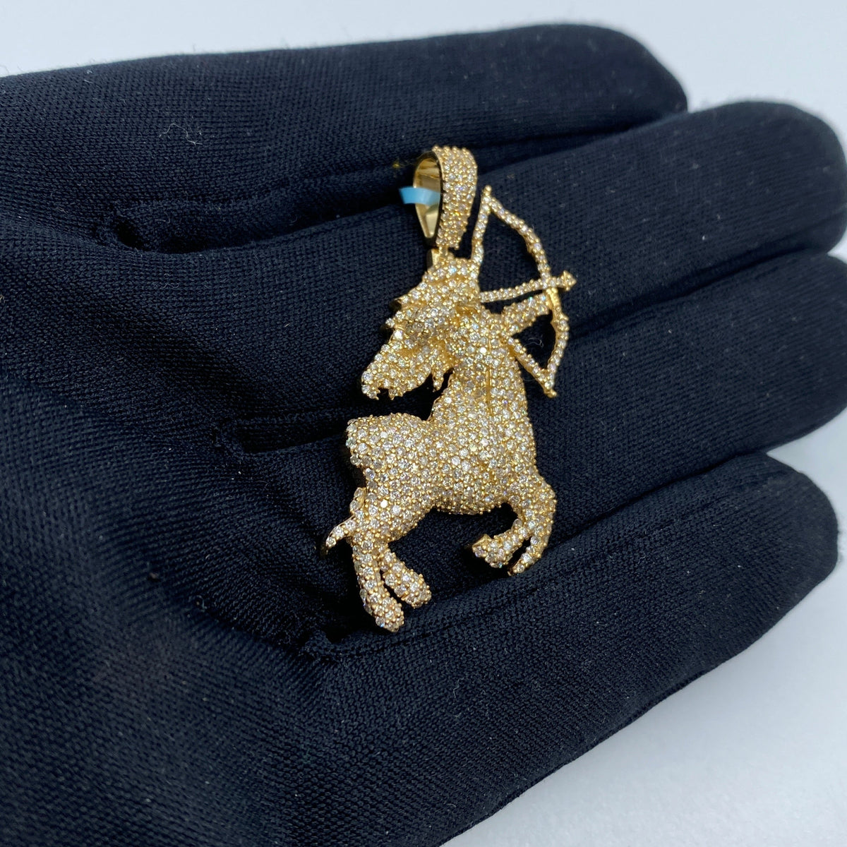 14K Gold Sagittarius Diamond Pendant 3.6 Ct - additional product view 3
