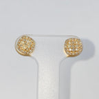 14K Gold 7mm Rounded Square Diamond Earrings - additional product view 3