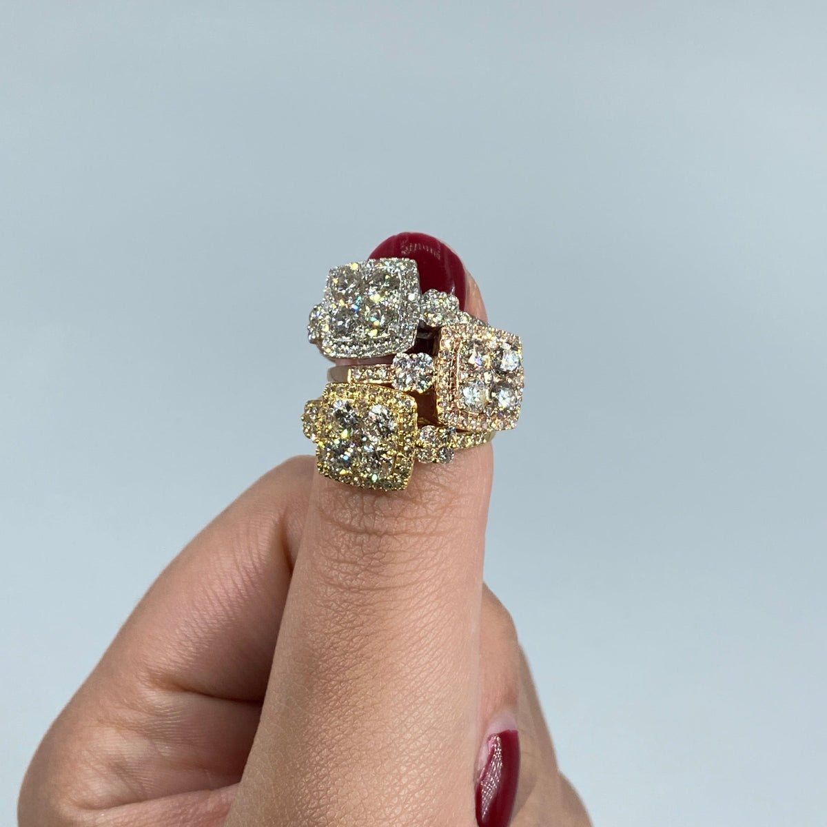 14K Gold Admire Jumbo Halo Square Diamond Engagement Ring - additional product view 3