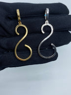 14K Gold Initial S Large Script Diamond Pendant - additional product view 6