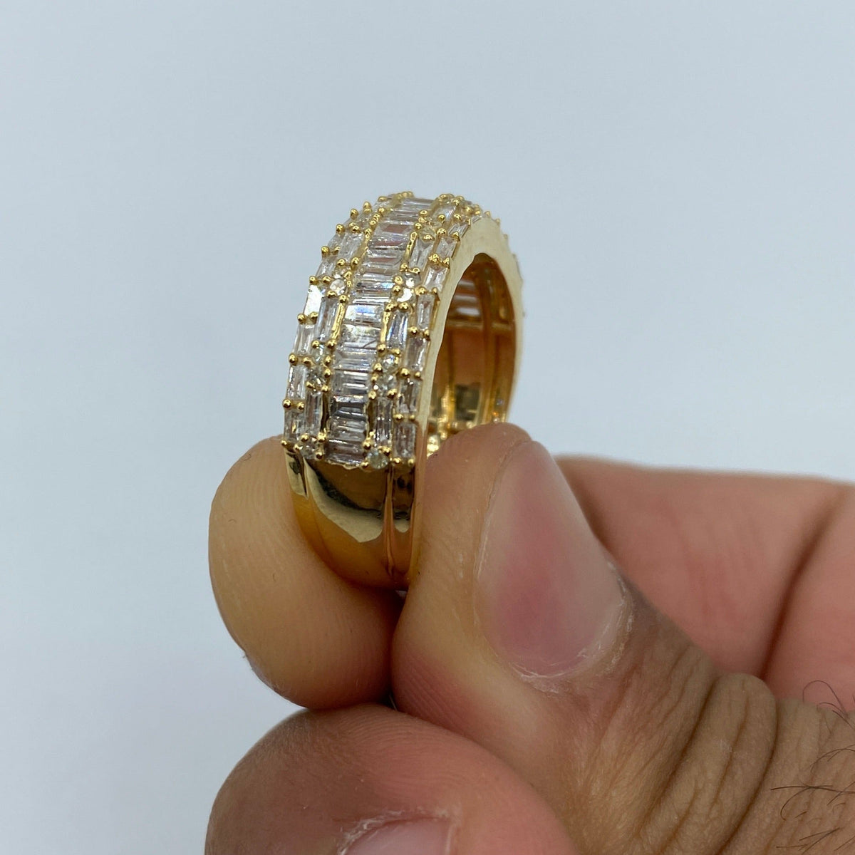 10K Yellow Gold Diamond Baguette Band - additional product view 4