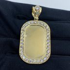 10K Gold Rounded Rectangle Picture Photo CZ Pendant - additional product view 2