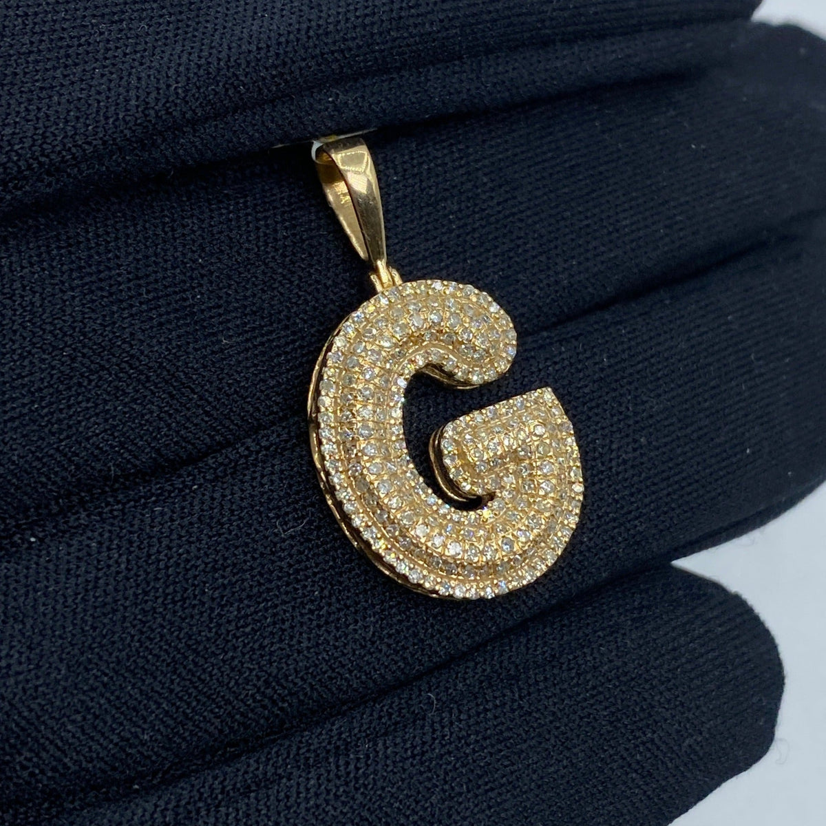 Initial G Bubble Diamond Pendant - additional product view 3