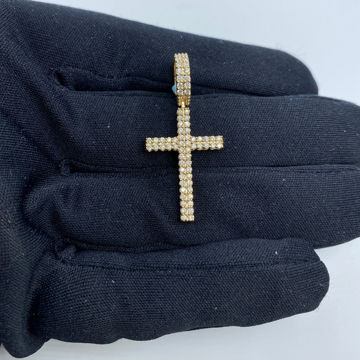 14K Gold Traditional Cross Diamond Pendant - additional product view 2