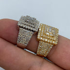 14K Gold Square Diamond Baguette Center Ring - additional product view 6