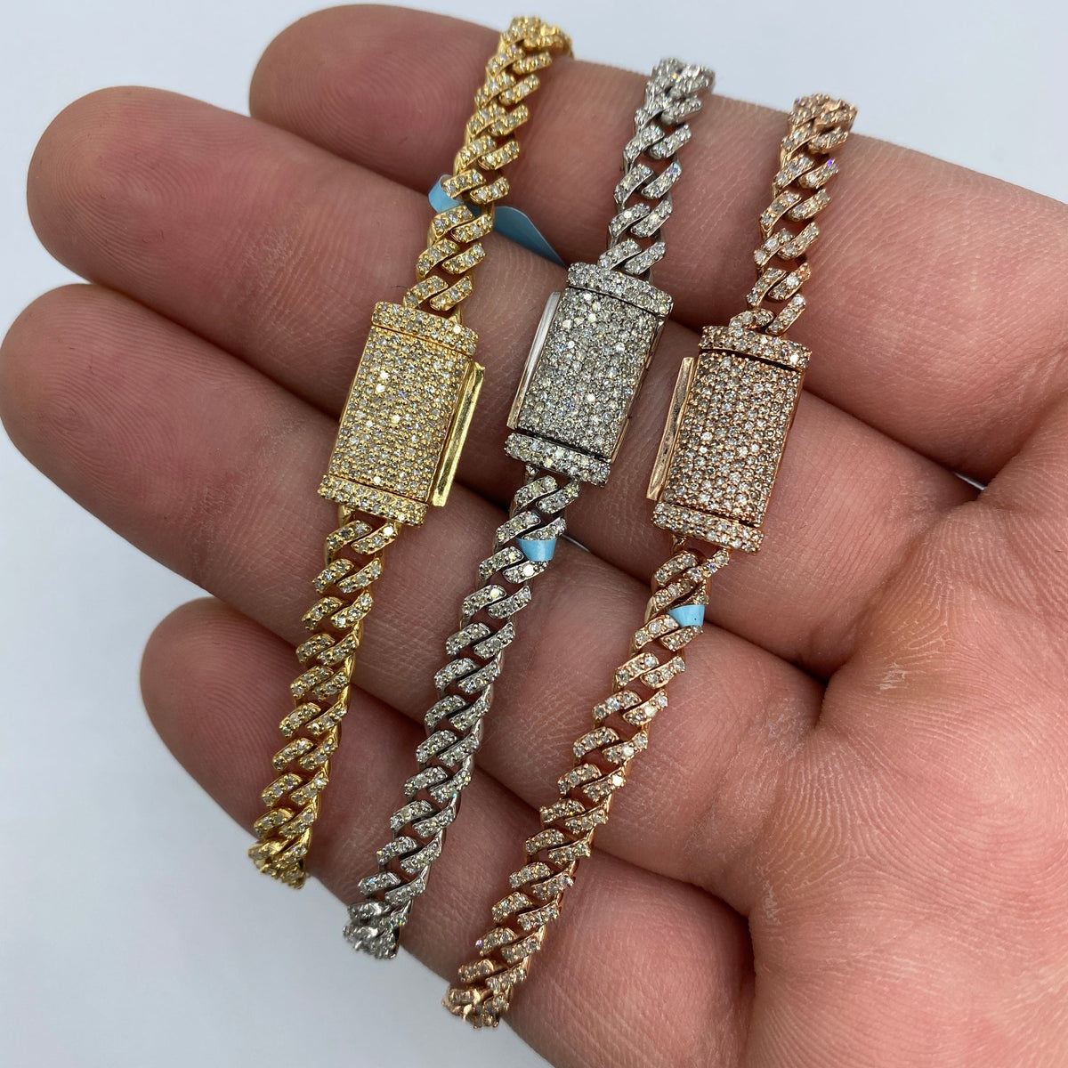 14K Gold 5mm Cuban Link Diamond Bracelet 7–8 in - additional product view 2