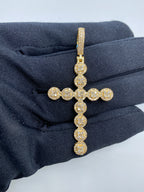 14K Gold Circle Cross Diamond Pendant - additional product view 2