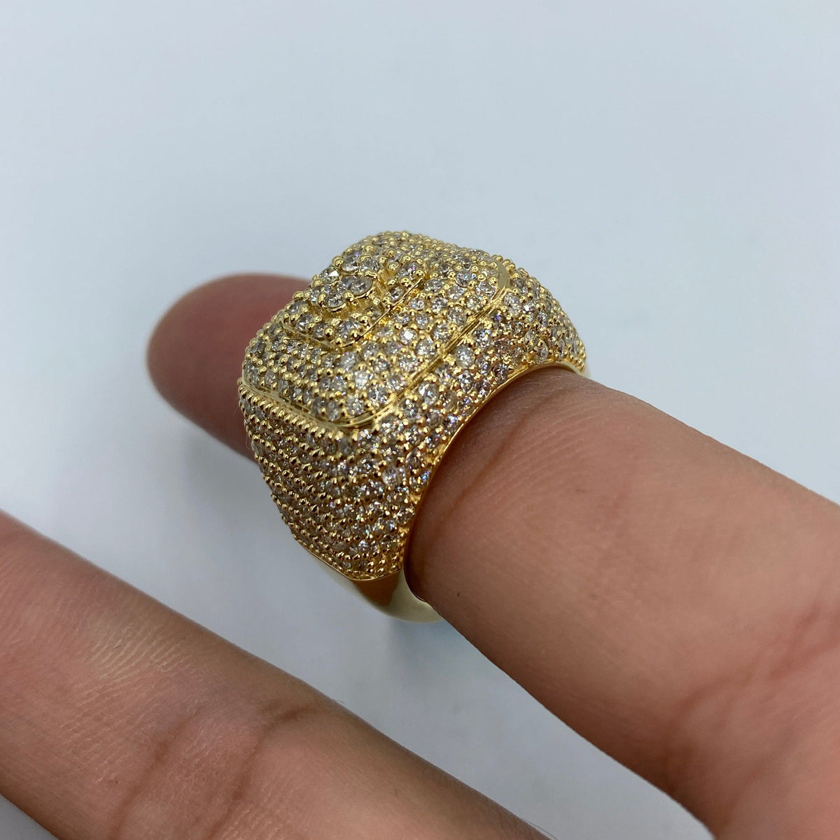 14K Gold Square Jumbo Miami Diamond Ring - additional product view 6
