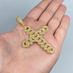 14K Gold Jumbo Cuban Cross Diamond Pendant - additional product view 2