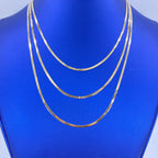 14K Gold Stacked Herringbone Necklace - additional product view 2