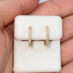 14K Gold Pavé Hoop Diamond Earrings - additional product view 3