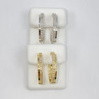 14K Gold Kendal Diamond Baguette Hoop Earrings - additional product view 6