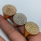 14K Gold Flat Cake Diamond Ring - additional product view 6