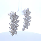 14K Gold Marquise Hanging Diamond Baguette Earrings - additional product view 3