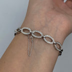 18K Gold Circle Link Diamond Bracelet - additional product view 6