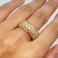 14K Gold Bling Pave Diamond Ring Band in yellow gold - close-up product photo